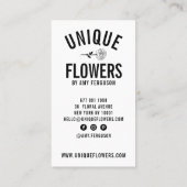 Moderne minimalistische trendy zwart wit roos visitekaartje (Achterkant)