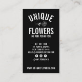 Moderne minimalistische trendy zwart wit roos visitekaartje (Achterkant)