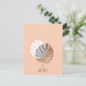 Moderne minimalistische tropische bladeren illustr briefkaart (Staand voorkant)