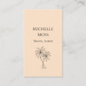Moderne minimalistische tropische palmbomen botani visitekaartje (Voorkant)