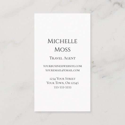 Moderne minimalistische tropische palmbomen tekeni visitekaartje (Achterkant)