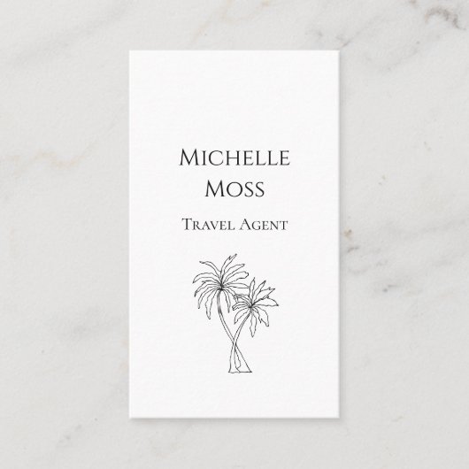 Moderne minimalistische tropische palmbomen tekeni visitekaartje (Voorkant)