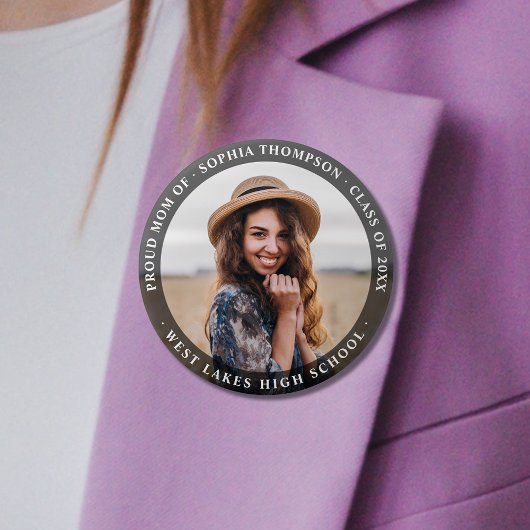 Moderne Minimalistische Trots Moeder Afgestudeerde Ronde Button 6,0 Cm