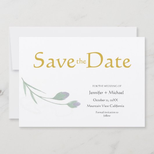 Moderne Minimalistische Trouw Plain Calligraphy Sc Save The Date (Voorkant)