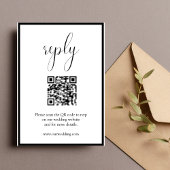Moderne Minimalistische Trouw QR Code Reactie RSVP Kaartje