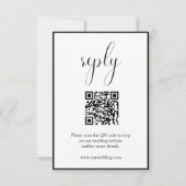 Moderne Minimalistische Trouw QR Code Reactie RSVP Kaartje (Voorkant)