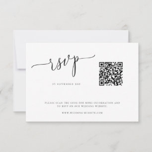Moderne Minimalistische Trouw-QR-code RSVP-kaart RSVP Kaartje