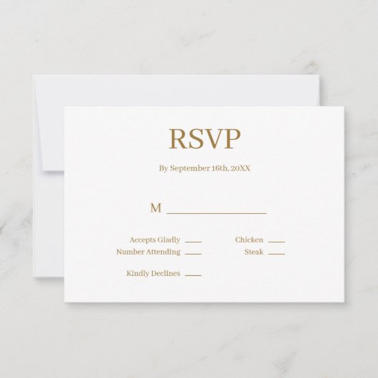 Moderne Minimalistische Trouw RSVP Kaart (Voorkant)