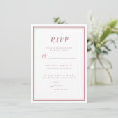 Moderne Minimalistische Trouw-RSvp Menu Stof Roze (Staand voorkant)
