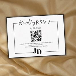 Moderne Minimalistische Trouw-RSvp QR Bijlagekaart Informatiekaartje