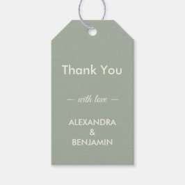 Moderne Minimalistische Trouw | Saliegroen Tijdloo Cadeaulabel