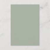Moderne Minimalistische Trouw | Tijdeloos Salie Gr Informatiekaartje (Achterkant)