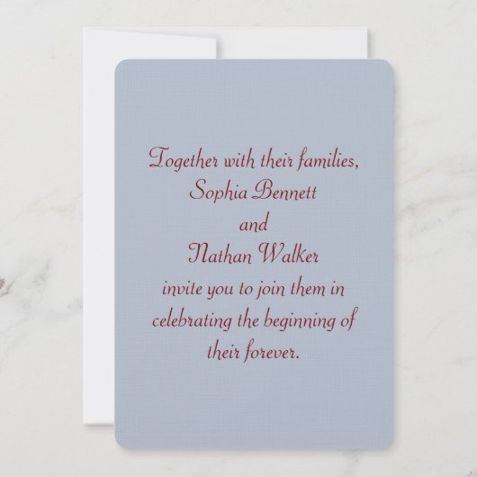 Moderne Minimalistische Trouw Uitnodiging (Achterkant)