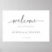 Moderne Minimalistische Trouw Welkom Poster (Voorkant)