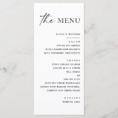 Moderne Minimalistische Trouw | Zwart en Wit Schoo Menu (Voorkant)