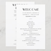 Moderne Minimalistische Trouw | Zwart & Wit Progra (Voorkant / Achterkant)