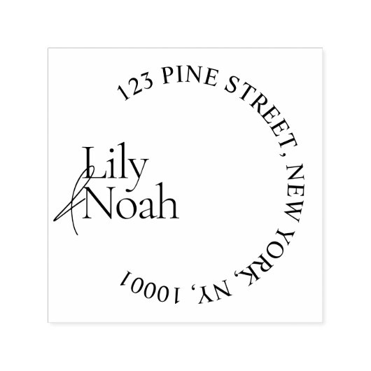 Moderne minimalistische trouwadres ronde  zelfinktende stempel (Design)