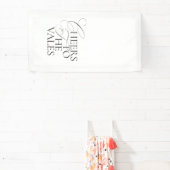Moderne Minimalistische Trouwbanner Gefeliciteerd Spandoek (Insitu)