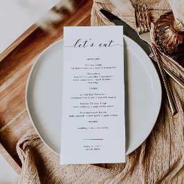 Moderne Minimalistische Trouwbrief Bedankt + Menu