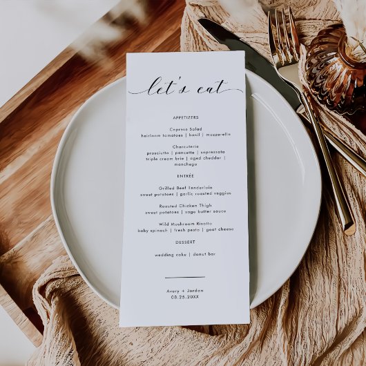 Moderne Minimalistische Trouwbrief Bedankt + Menu