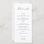 Moderne Minimalistische Trouwbrief Bedankt + Menu (Achterkant)
