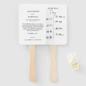 Moderne minimalistische trouwdag Evenementen Tijdl Handwaaier (Voorkant en achterkant)