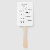 Moderne minimalistische trouwdag Evenementen Tijdl Handwaaier (Achterkant)