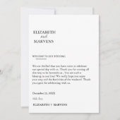 Moderne Minimalistische trouwdag Evenementen Tijdl Kaart (Voorkant)