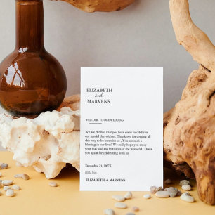 Moderne Minimalistische trouwdag Evenementen Tijdl Kaart