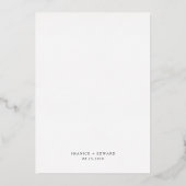 Moderne Minimalistische Trouwdag Folie Uitnodiging (Achterkant)