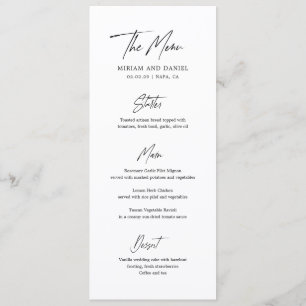 Moderne Minimalistische Trouwdag Menu