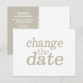Moderne Minimalistische Trouwdatum Aanpassen Aankondigingskaart (Voorkant / Achterkant)