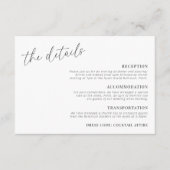 Moderne minimalistische trouwdetails horizontaal informatiekaartje (Voorkant)