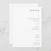 Moderne Minimalistische Trouwdinermenu Kaart (Voorkant / Achterkant)