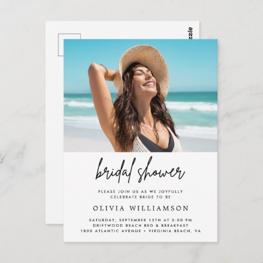 Moderne Minimalistische Trouwfeest Uitnodiging (Voorkant / Achterkant)