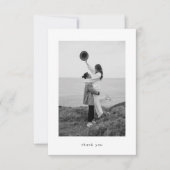 Moderne Minimalistische Trouwfoto Bedankkaart (Voorkant)