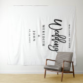 Moderne Minimalistische Trouwfoto Booth Achtergron Wandkleed (In Situ (horizontaal))