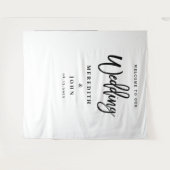 Moderne Minimalistische Trouwfoto Booth Achtergron Wandkleed (Voorkant (horizontaal))