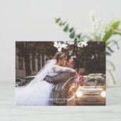 Moderne minimalistische trouwfoto dank u kaart (Staand voorkant)