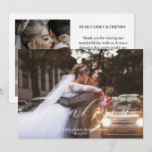 Moderne minimalistische trouwfoto dank u kaart (Voorkant / Achterkant)