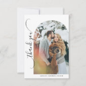 Moderne Minimalistische Trouwfoto Dankkaart Bedankkaart (Voorkant)