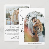 Moderne Minimalistische Trouwfoto Dankkaart Bedankkaart (Voorkant / Achterkant)