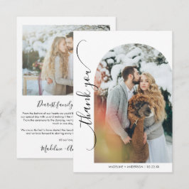 Moderne Minimalistische Trouwfoto Dankkaart Bedankkaart