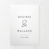 Moderne, minimalistische trouwfoto drieluik uitnodiging (Cover)