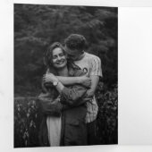 Moderne, minimalistische trouwfoto drieluik uitnodiging (Binnenzijde eerst)