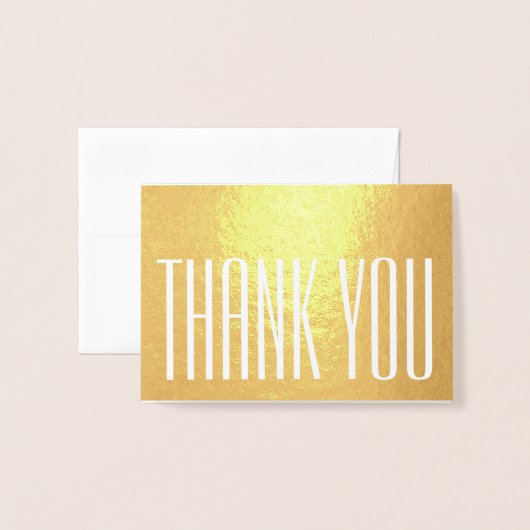 Moderne minimalistische trouwfoto Elegant Dank u Folie Kaarten (Voorkant met envelop)