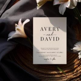 Moderne minimalistische trouwfoto kaart