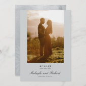 Moderne Minimalistische Trouwfoto Save The Date (Voorkant / Achterkant)