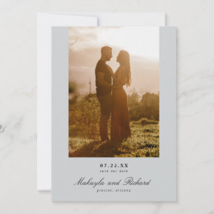 Moderne Minimalistische Trouwfoto Save The Date