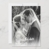 Moderne Minimalistische Trouwfoto Save The Date (Voorkant)